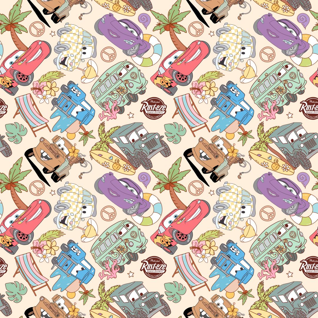 Summertime Cars 12x12 Patterned Vinyl Sheet