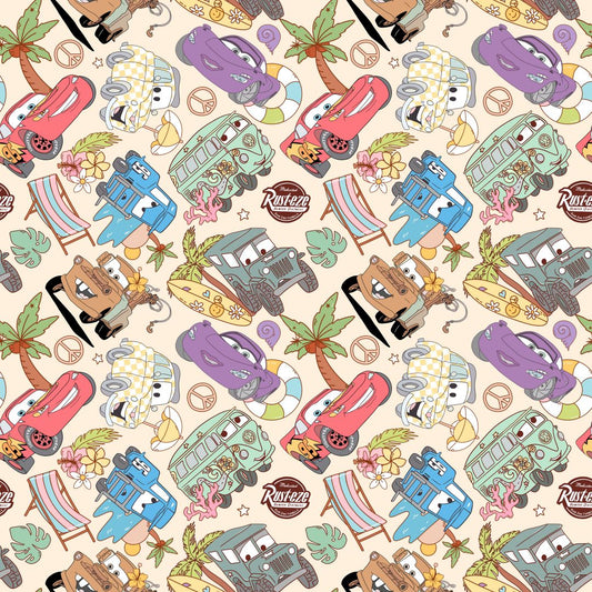 Summertime Cars 12x12 Patterned Vinyl Sheet
