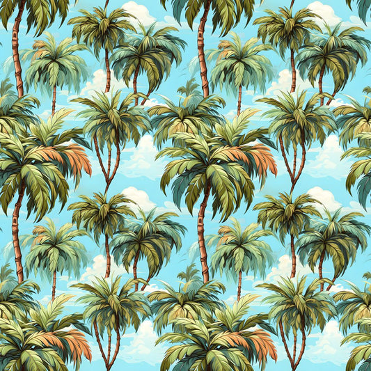 Blue Skies & Palm Trees 12x12 Patterned Vinyl Sheet