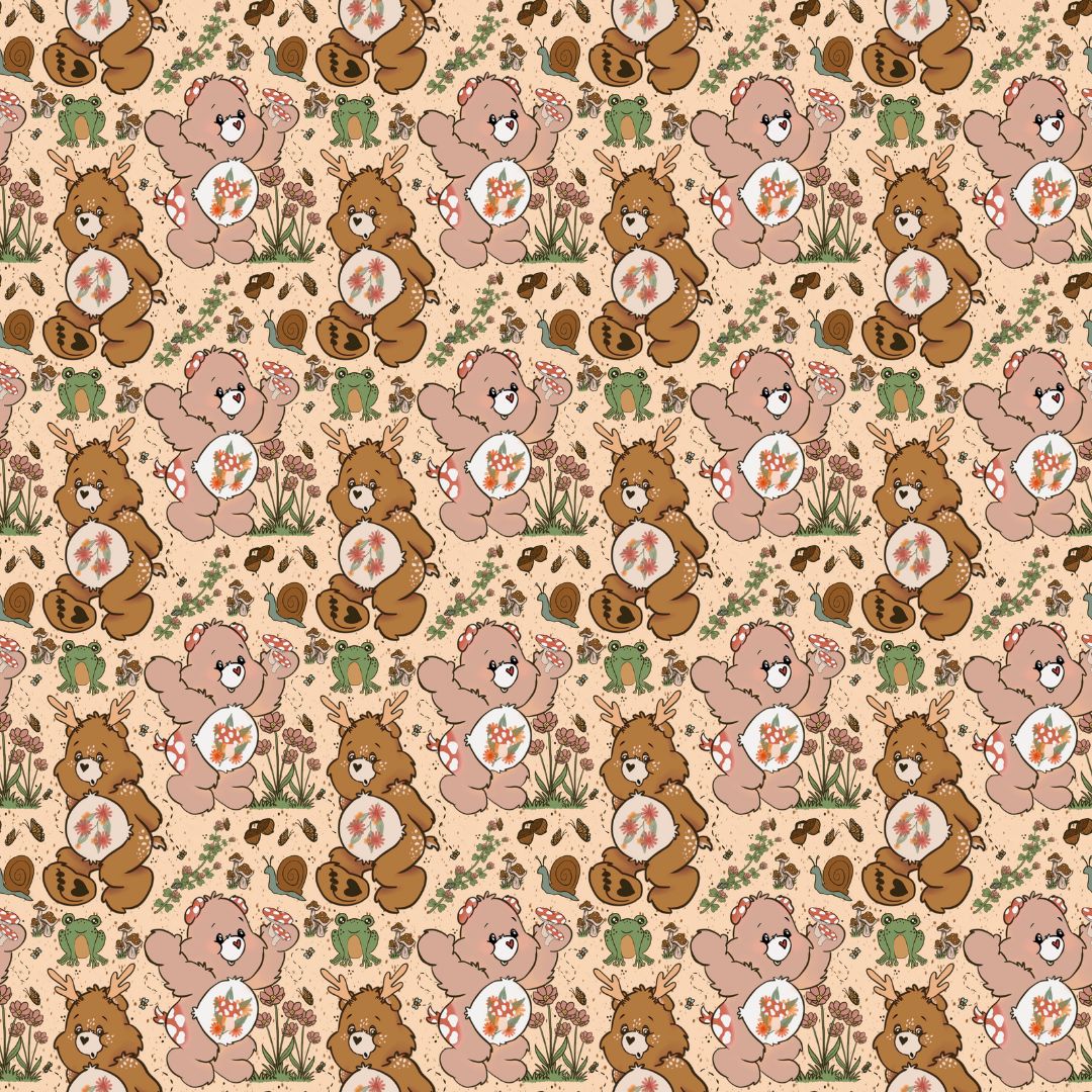 Woodland Bears that Care 12x12 Patterned Vinyl Sheet
