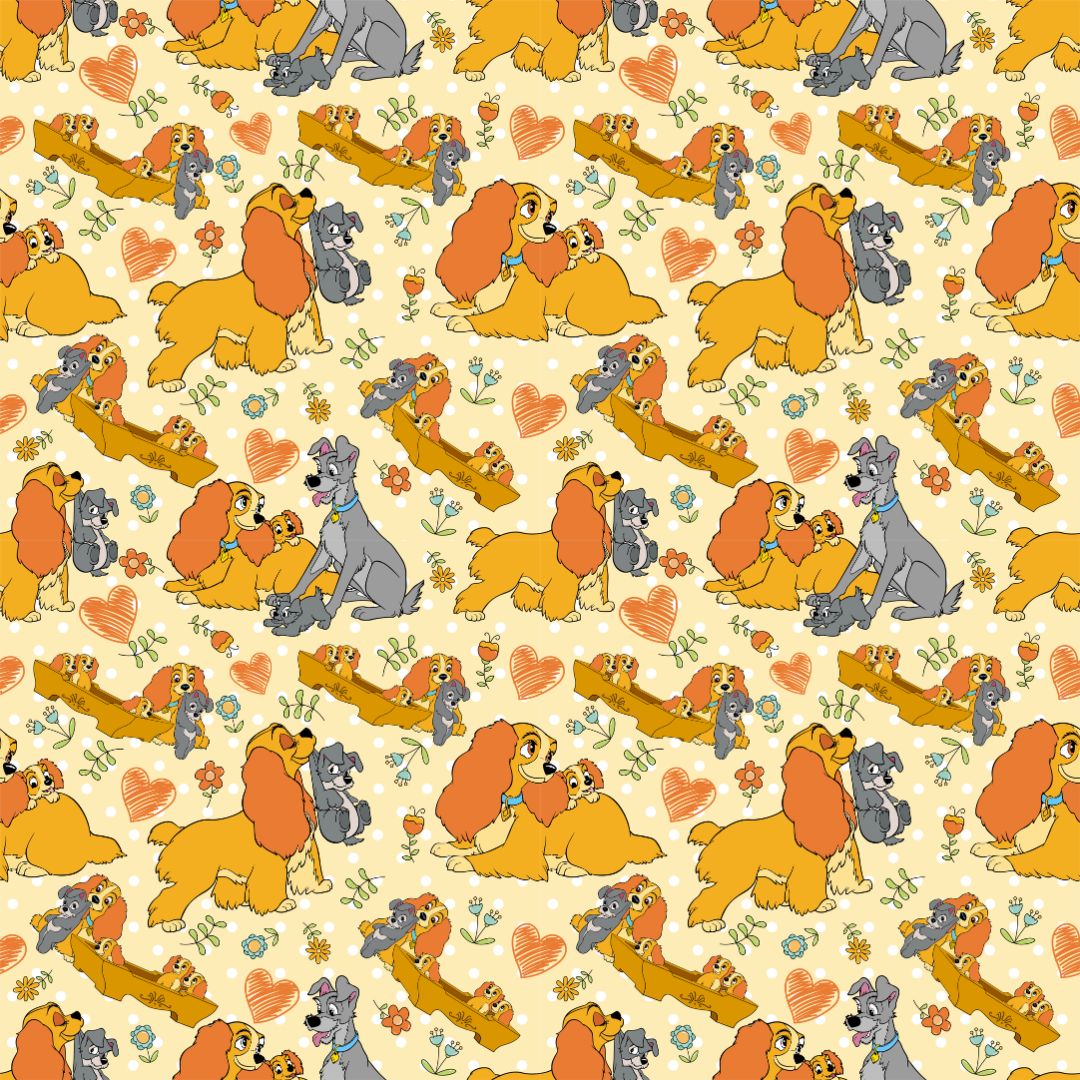 Dog Family 12x12 Patterned Vinyl Sheet