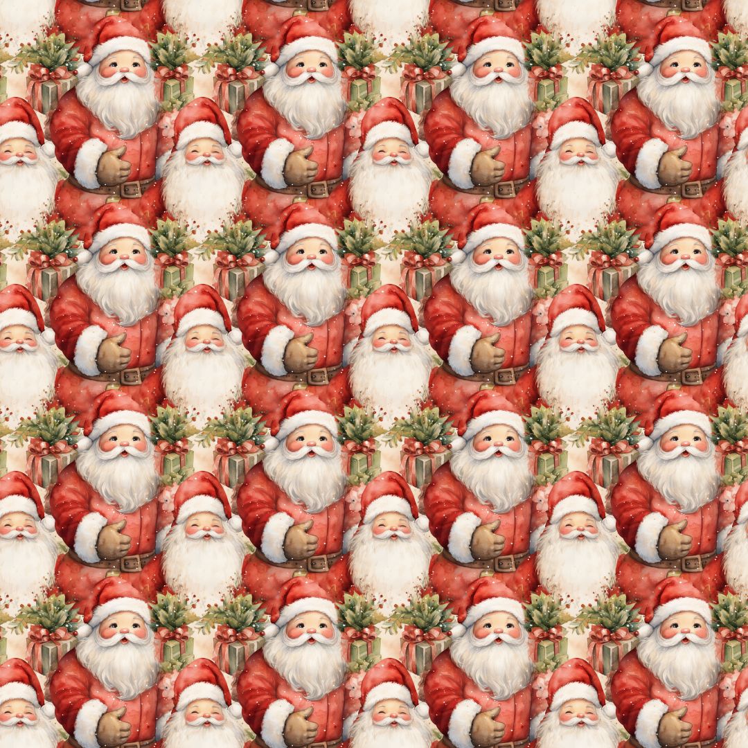 Vintage Santa 12x12 Patterned Vinyl Sheet