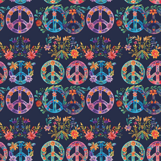 Floral Peace Signs 12x12 Patterned Vinyl Sheet