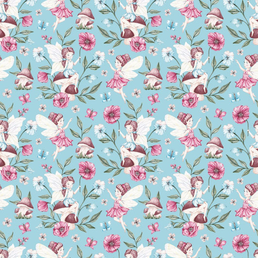 Floral Fairy Mushroom 12x12 Patterned Vinyl Sheet