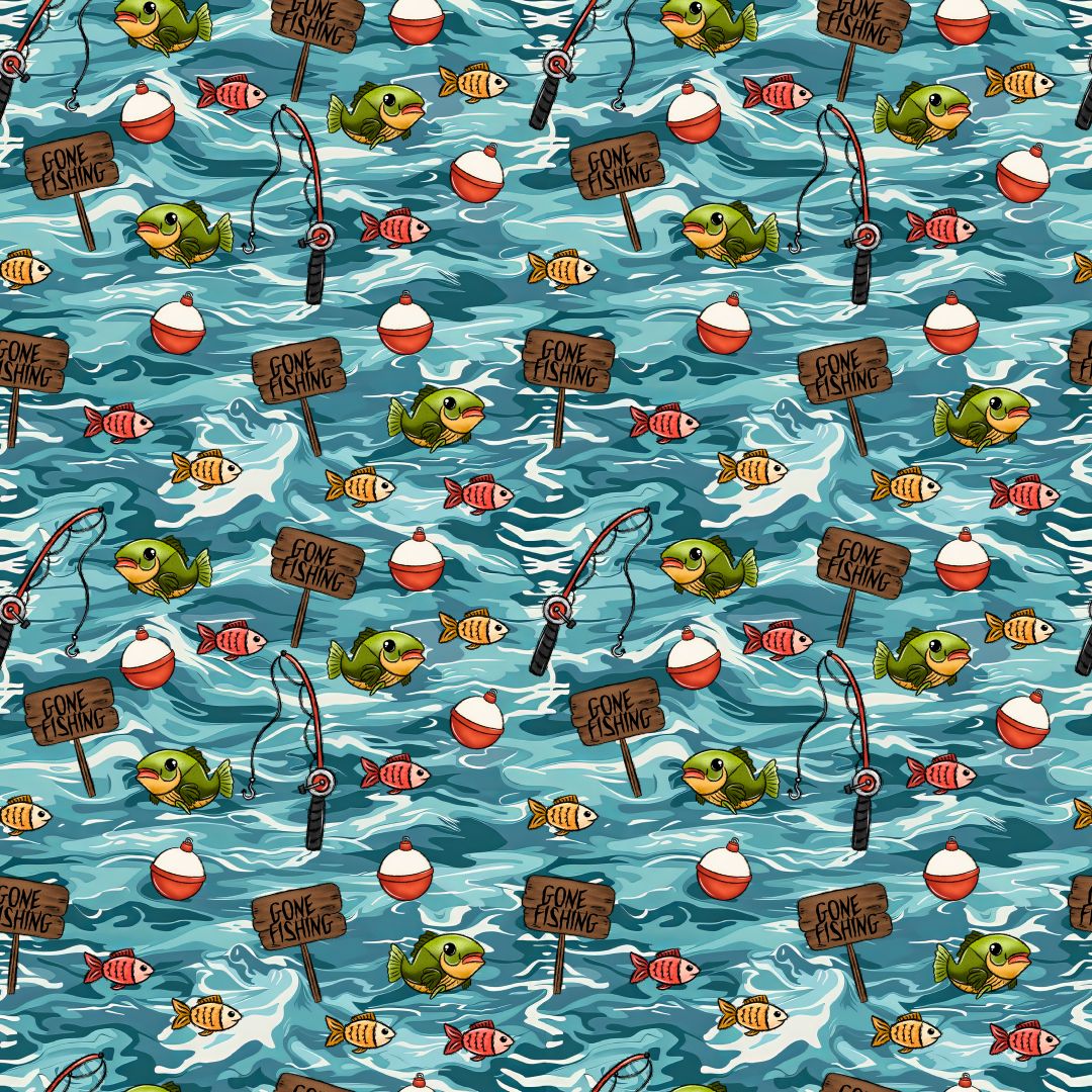 Gone Fishing 12x12 Patterned Vinyl Sheet
