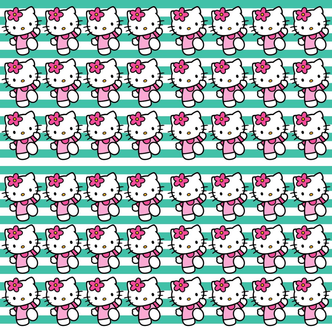 Hello Kitty Stripes 12x12 Patterned Vinyl Sheet