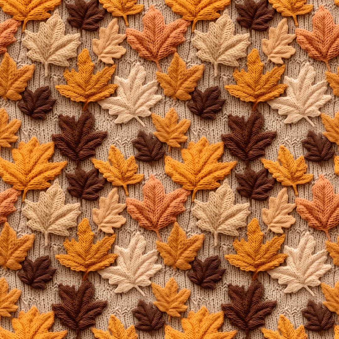Knit Leaves 12x12 Patterned Vinyl Sheet