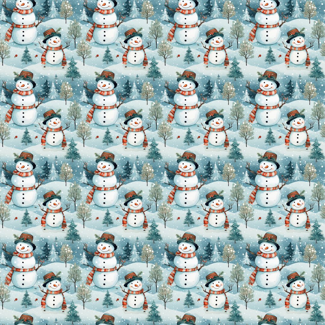 Happy Snowman 12x12 Patterned Vinyl Sheet