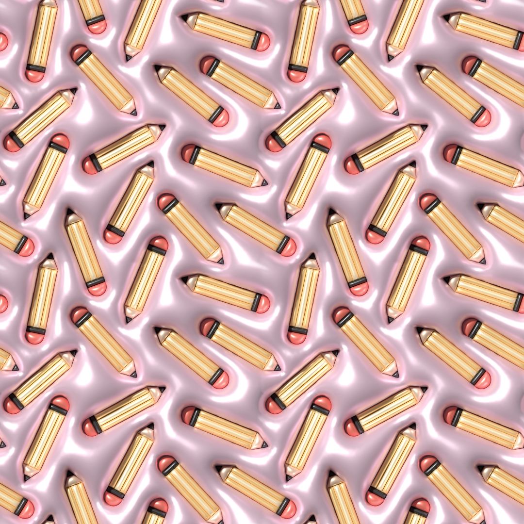 Faux Puffy Pencils 12x12 Patterned Vinyl Sheet