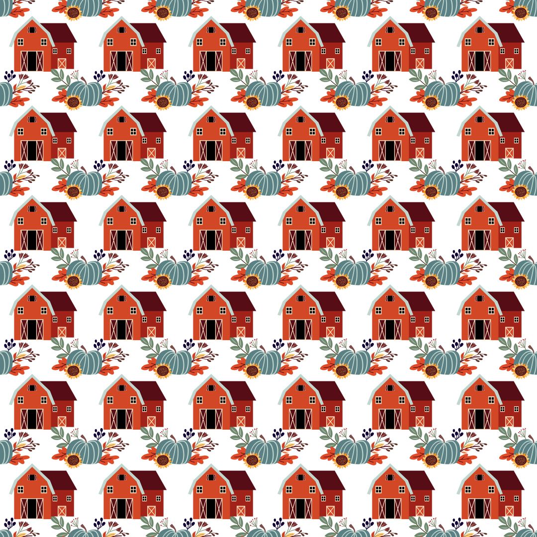 Fall Barns 12x12 Patterned Vinyl Sheet