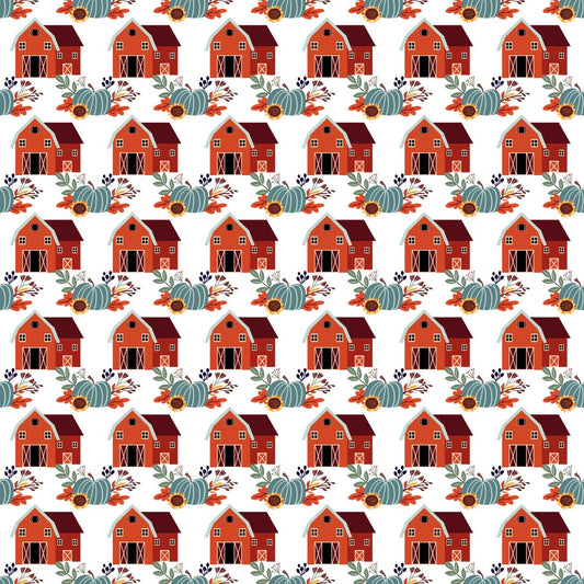 Fall Barns 12x12 Patterned Vinyl Sheet