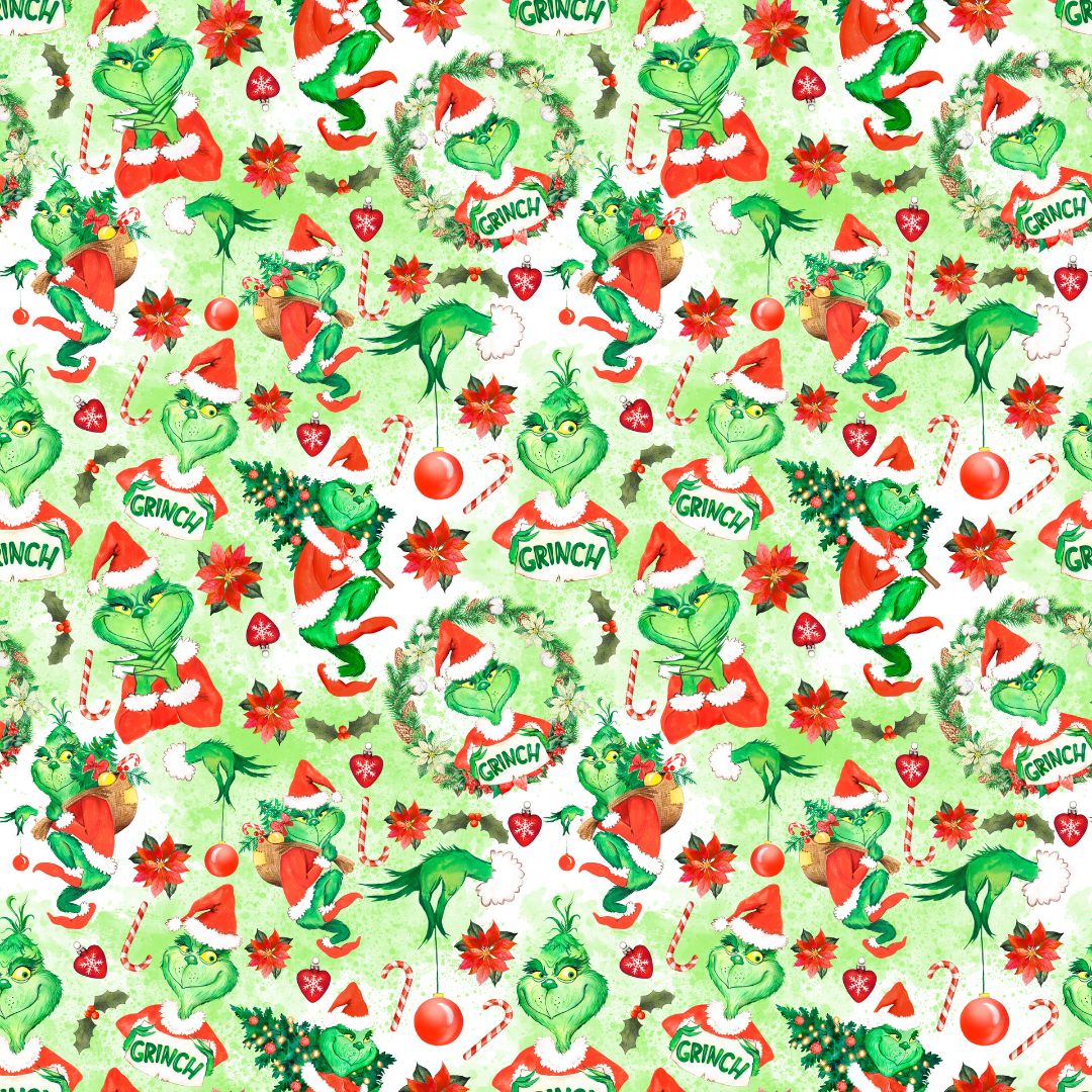 Grinch Stole Christmas 12x12 Patterned Vinyl Sheet