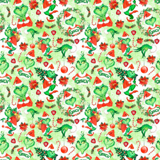 Grinch Stole Christmas 12x12 Patterned Vinyl Sheet