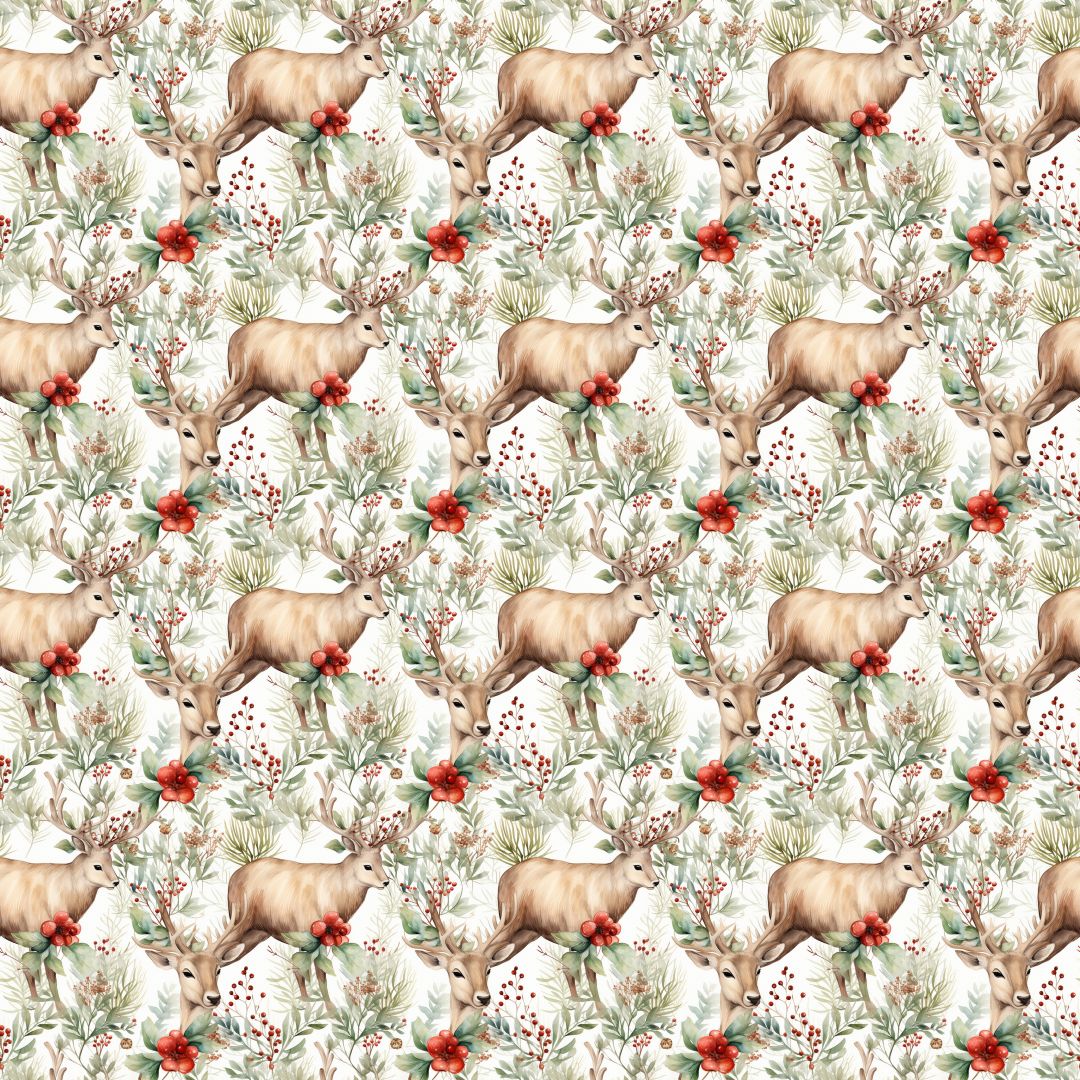 Winter Reindeer 12x12 Patterned Vinyl Sheet