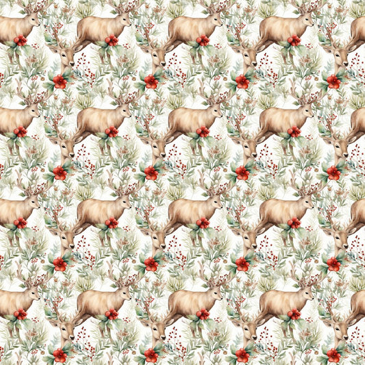 Winter Reindeer 12x12 Patterned Vinyl Sheet