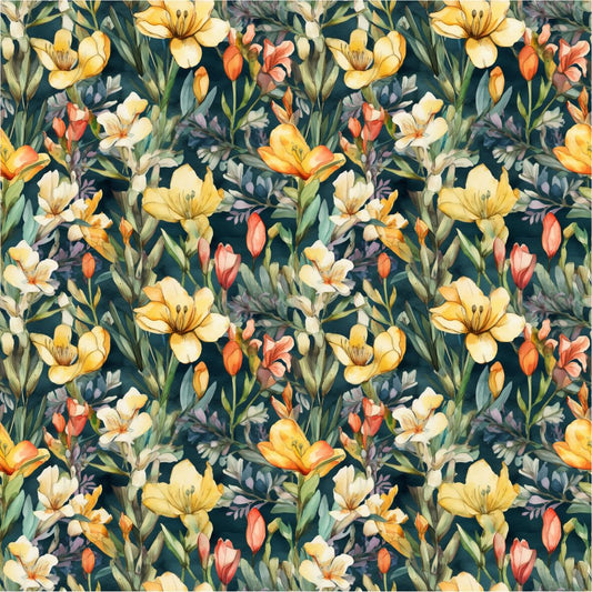 Watercolor Lilies 12x12 Patterned Vinyl Sheet