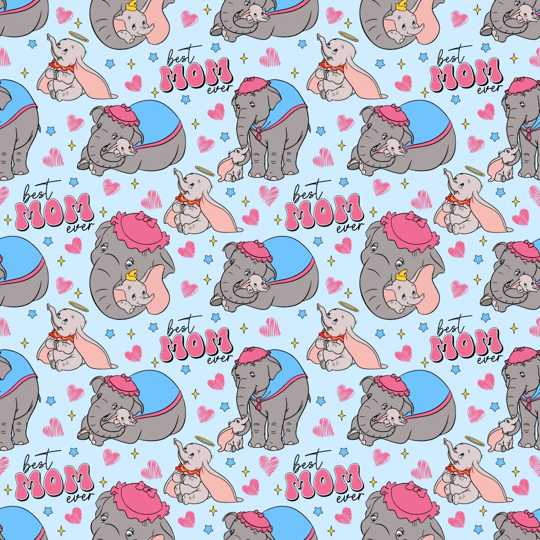 Mom Elephant & Baby 12x12 Patterned Vinyl Sheet