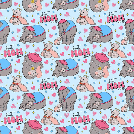 Mom Elephant & Baby 12x12 Patterned Vinyl Sheet