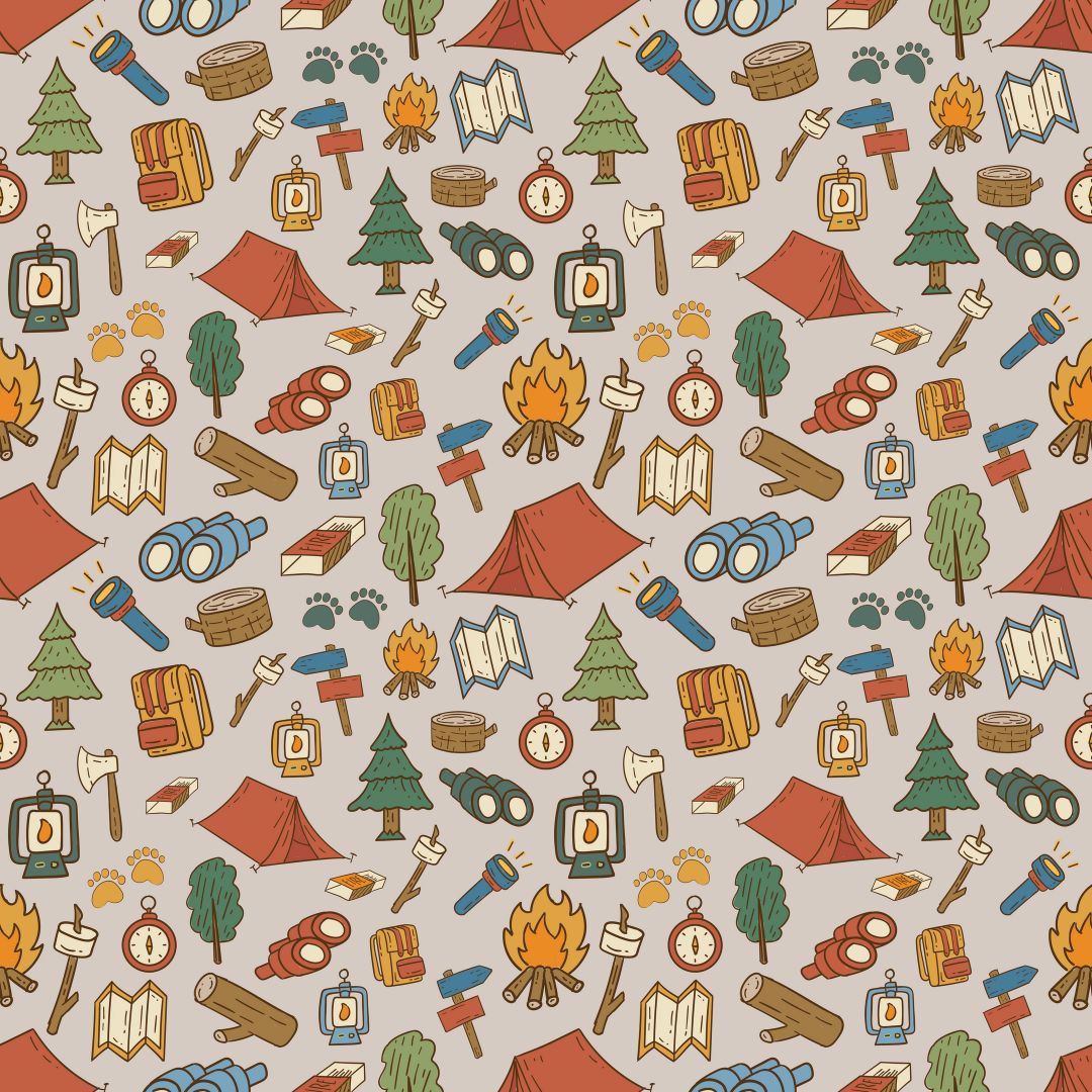 We're Going Camping 12x12 Patterned Vinyl Sheet