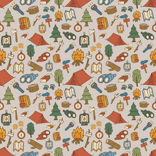 We're Going Camping 12x12 Patterned Vinyl Sheet