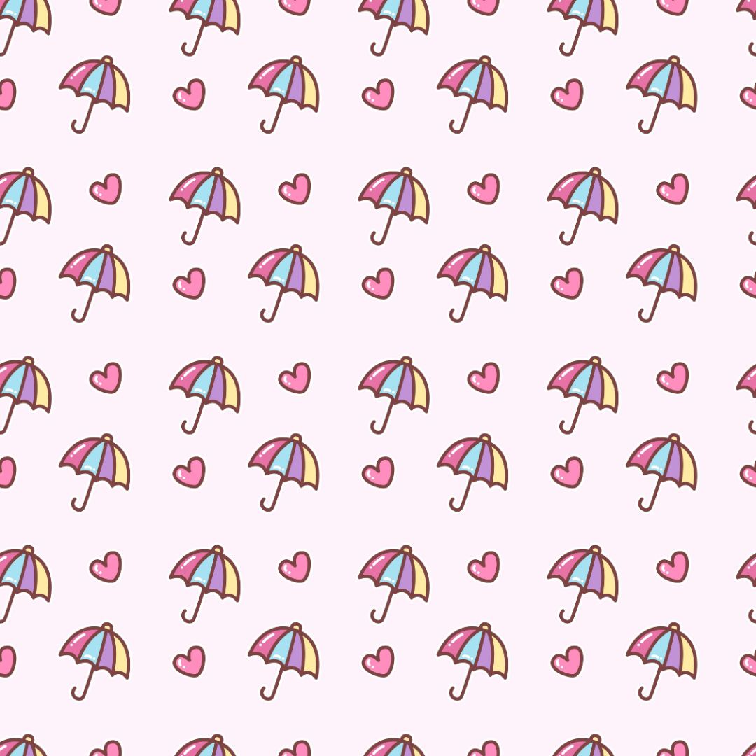Hearts & Umbrellas 12x12 Patterned Vinyl Sheet