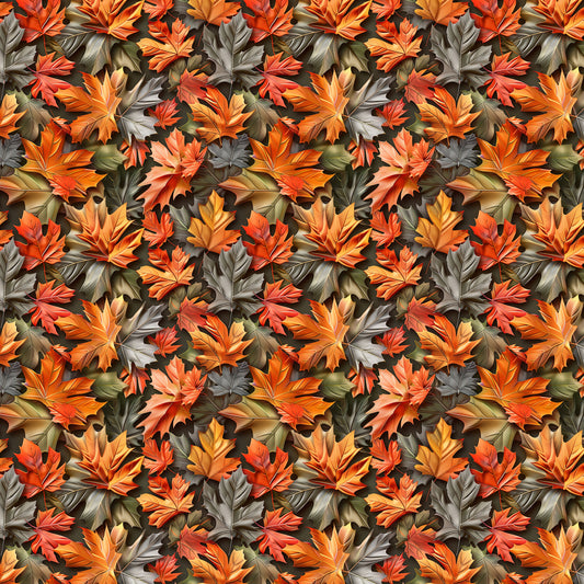 Autumn Leaves Bunch 12x12 Patterned Vinyl Sheet