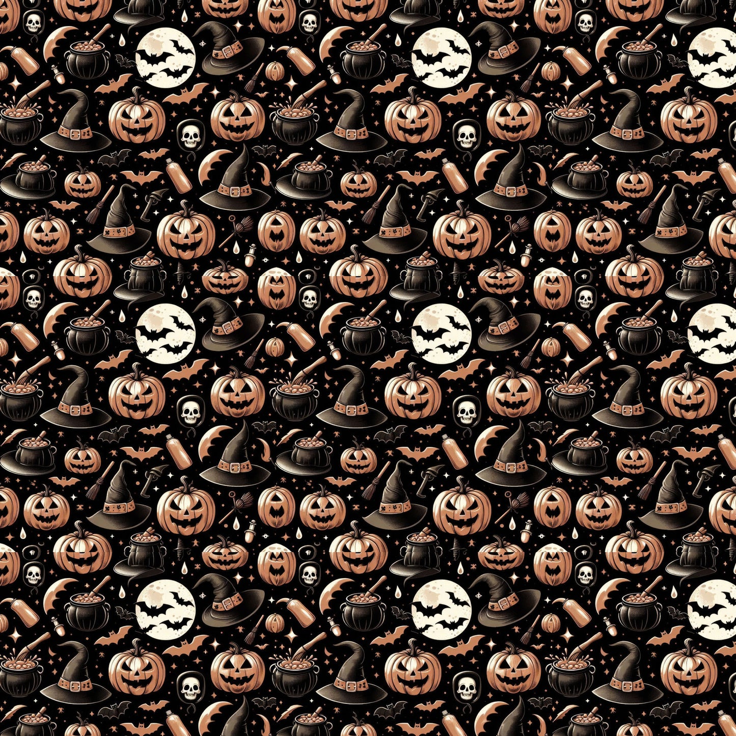 Black & Copper Halloween 12x12 Patterned Vinyl Sheet