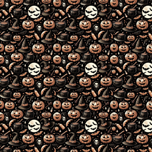 Black & Copper Halloween 12x12 Patterned Vinyl Sheet