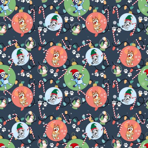 Blue Dog Christmas 12x12 Patterned Vinyl Sheet