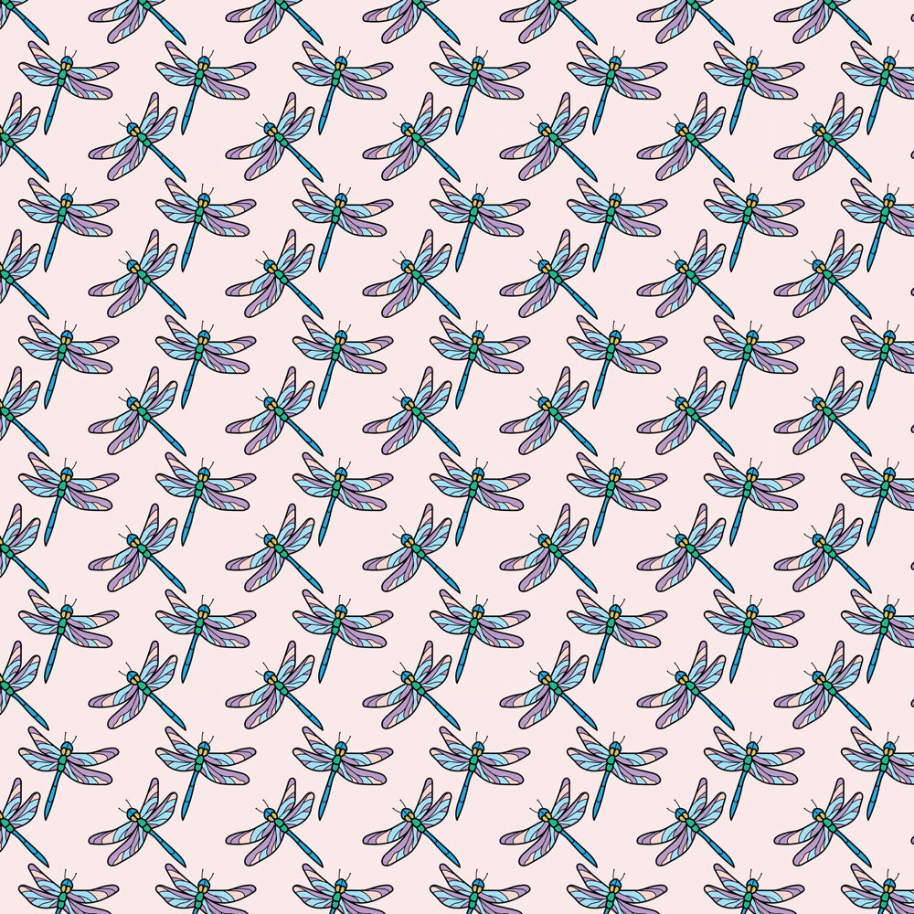 Colorful Dragonflies 12x12 Patterned Vinyl Sheet