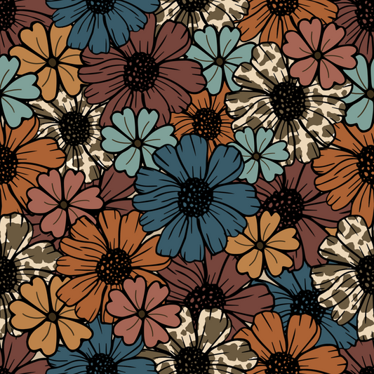 Cow Print Florals 12x12 Patterned Vinyl Sheet