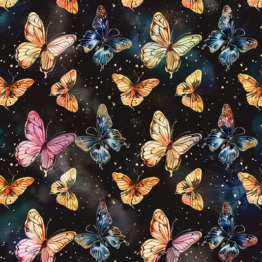 Black Background Butterflies 12x12 Patterned Vinyl Sheet