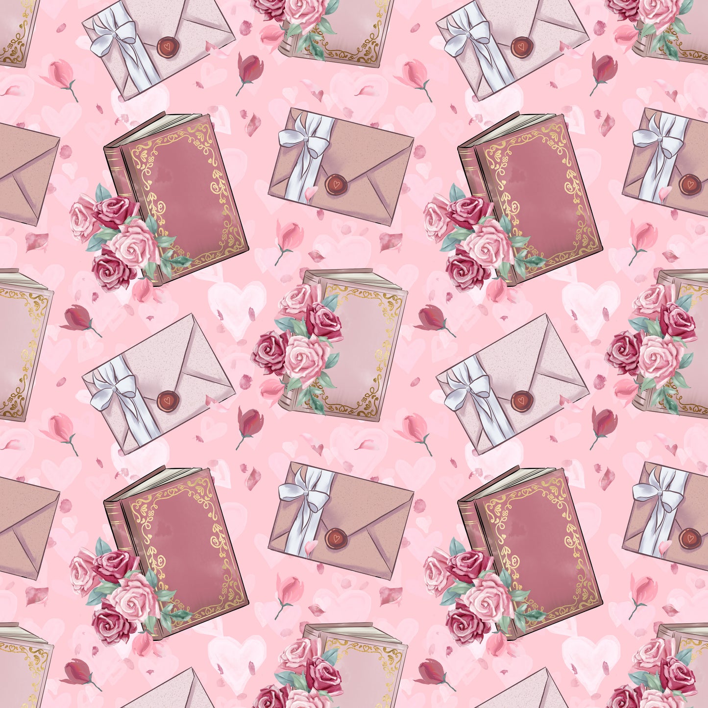 Romance Books & Letters 12x12 Patterned Vinyl Sheet
