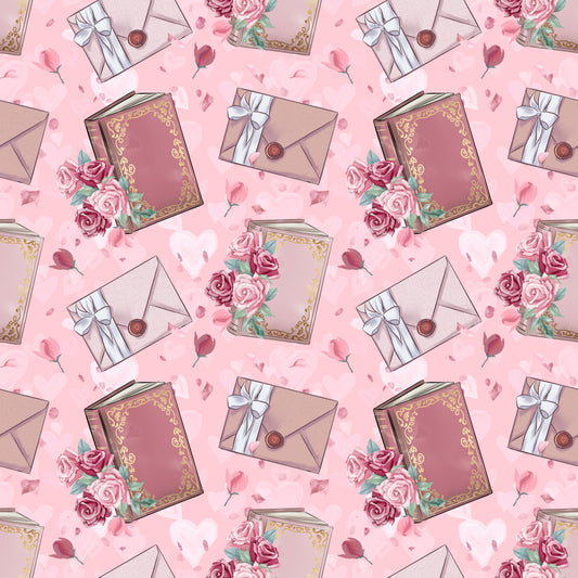 Romance Books & Letters 12x12 Patterned Vinyl Sheet
