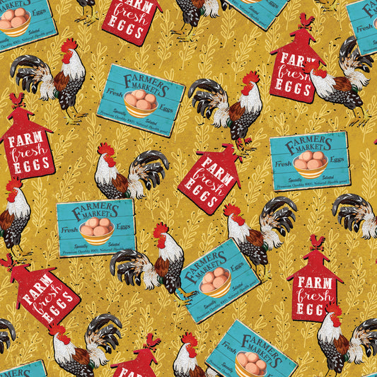 Farm Fresh Eggs 12x12 Patterned Vinyl Sheet