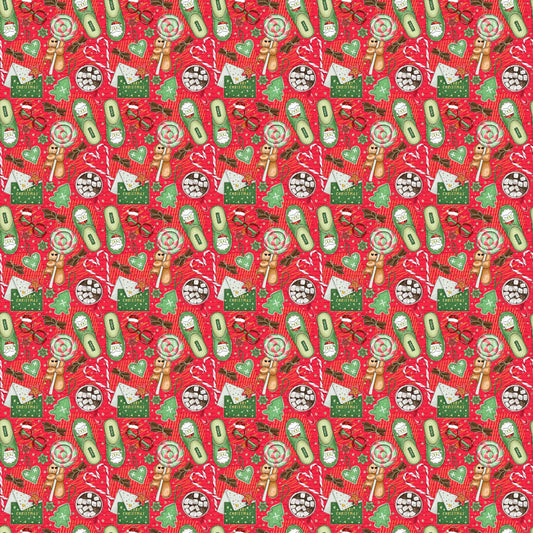 Gingerbread Christmas 12x12 Patterned Vinyl Sheet