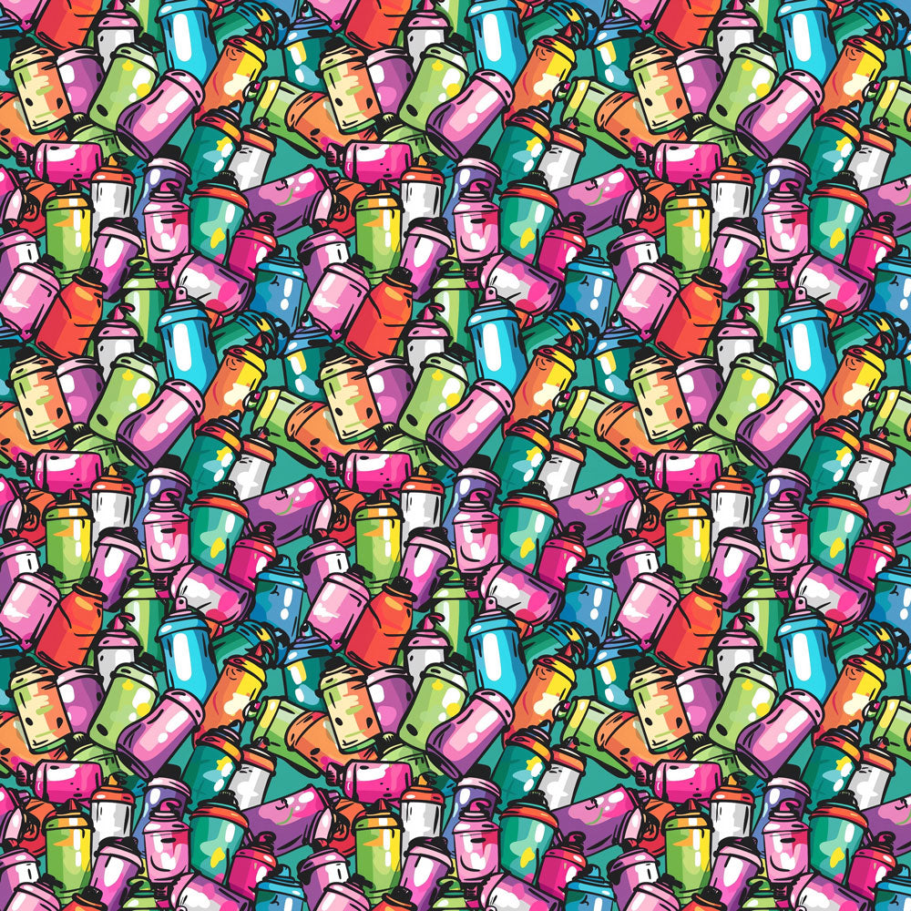 Graffiti Spray Cans 12x12 Patterned Vinyl Sheet