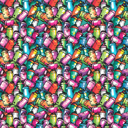 Graffiti Spray Cans 12x12 Patterned Vinyl Sheet