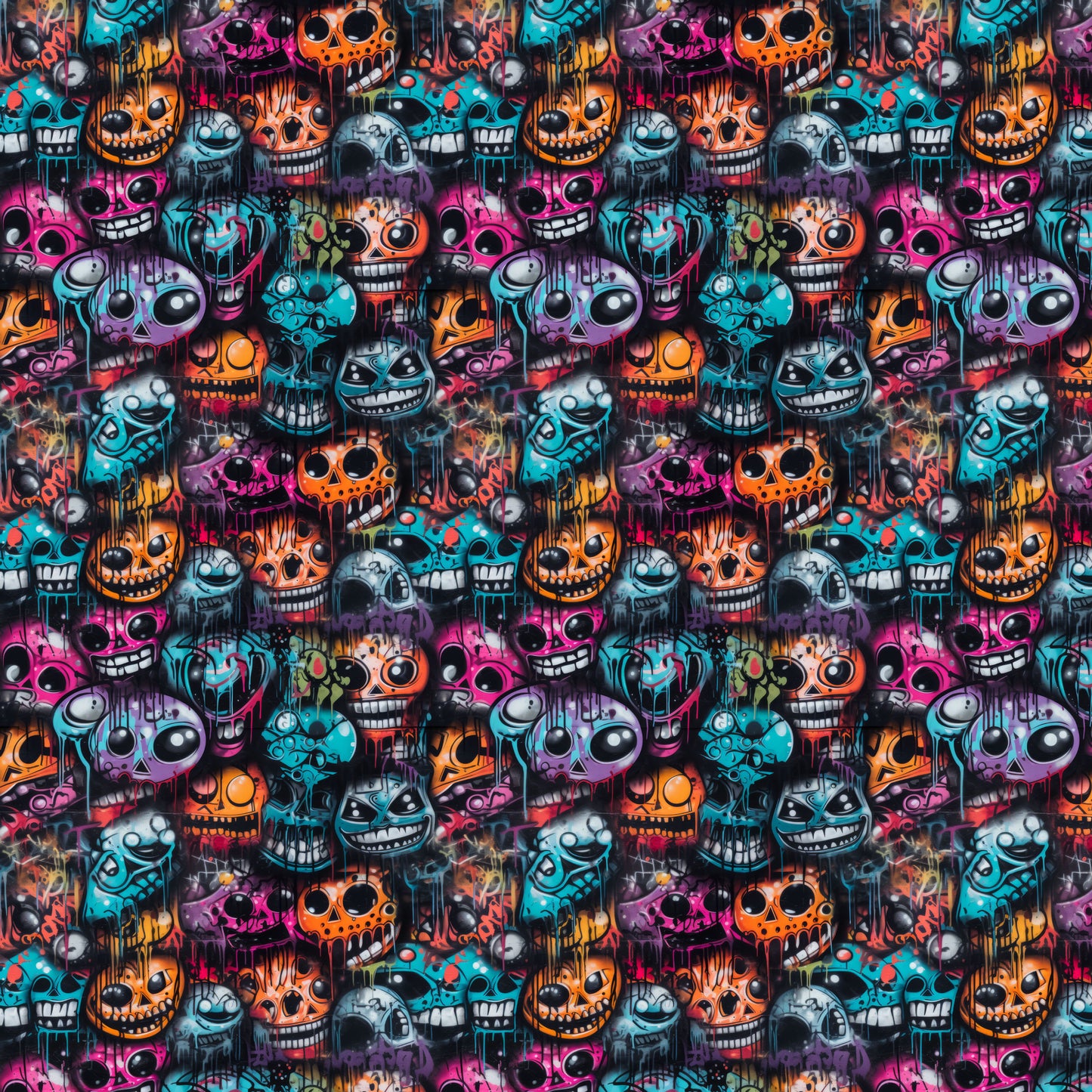 Halloween Graffiti V.2 12x12 Patterned Vinyl Sheet