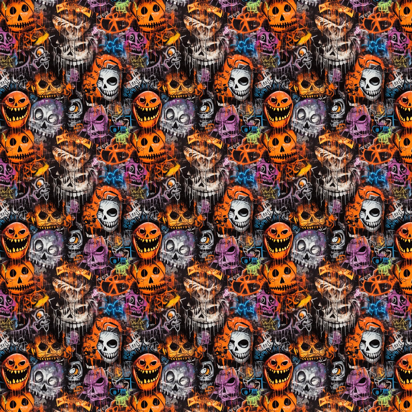 Halloween Graffiti 12x12 Patterned Vinyl Sheet
