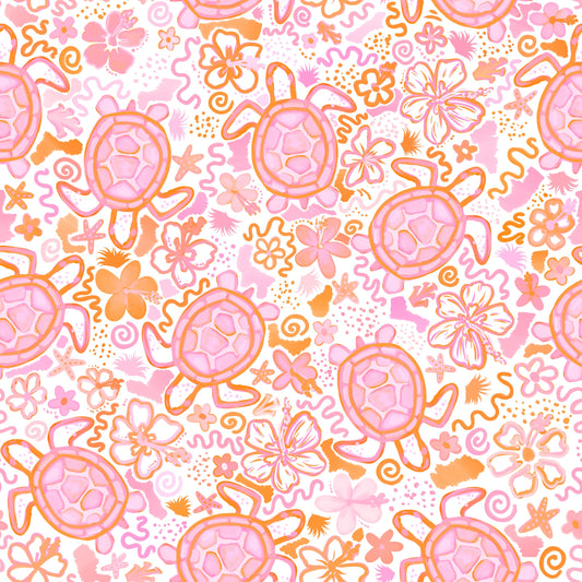 Pink Sea Turtles 12x12 Patterned Vinyl Sheet