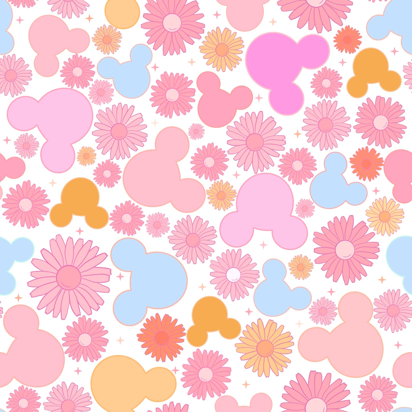 Spring Floral Mickeys 12x12 Patterned Vinyl Sheet