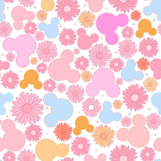Spring Floral Mickeys 12x12 Patterned Vinyl Sheet