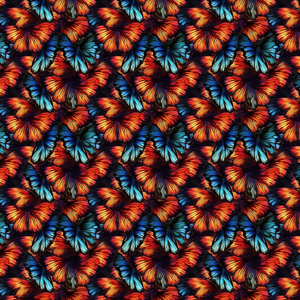 Orange & Blue Butterflies 12x12 Patterned Vinyl Sheet