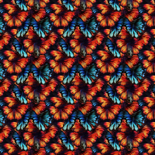 Orange & Blue Butterflies 12x12 Patterned Vinyl Sheet