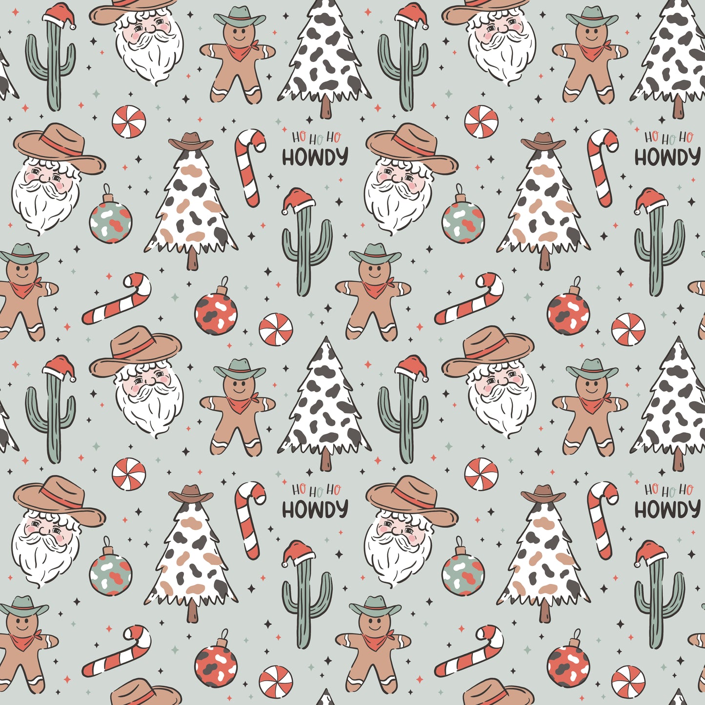 Cowboy Christmas 12x12 Patterned Vinyl Sheet