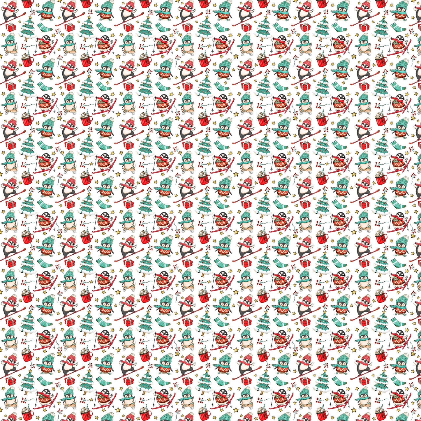 Penguin Christmas 12x12 Patterned Vinyl Sheet
