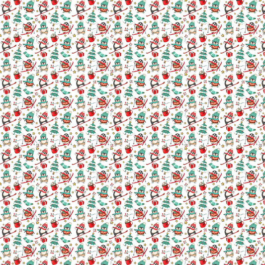 Penguin Christmas 12x12 Patterned Vinyl Sheet