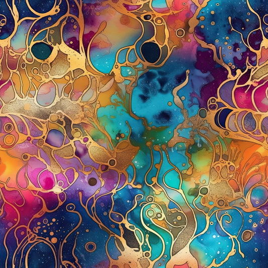 Rainbow Agate Oil Slick Waves 12x12 Patterned Vinyl Sheet