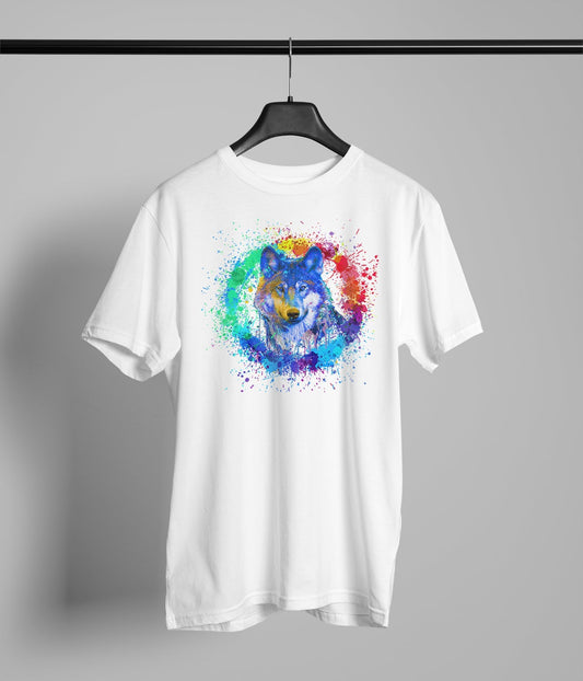 splatter paint wolf